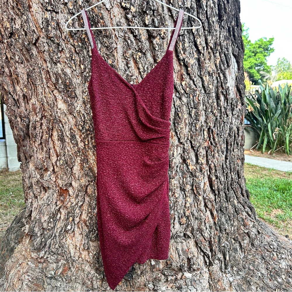 Windsor Asymmetrical Burgundy Dress Sz:S